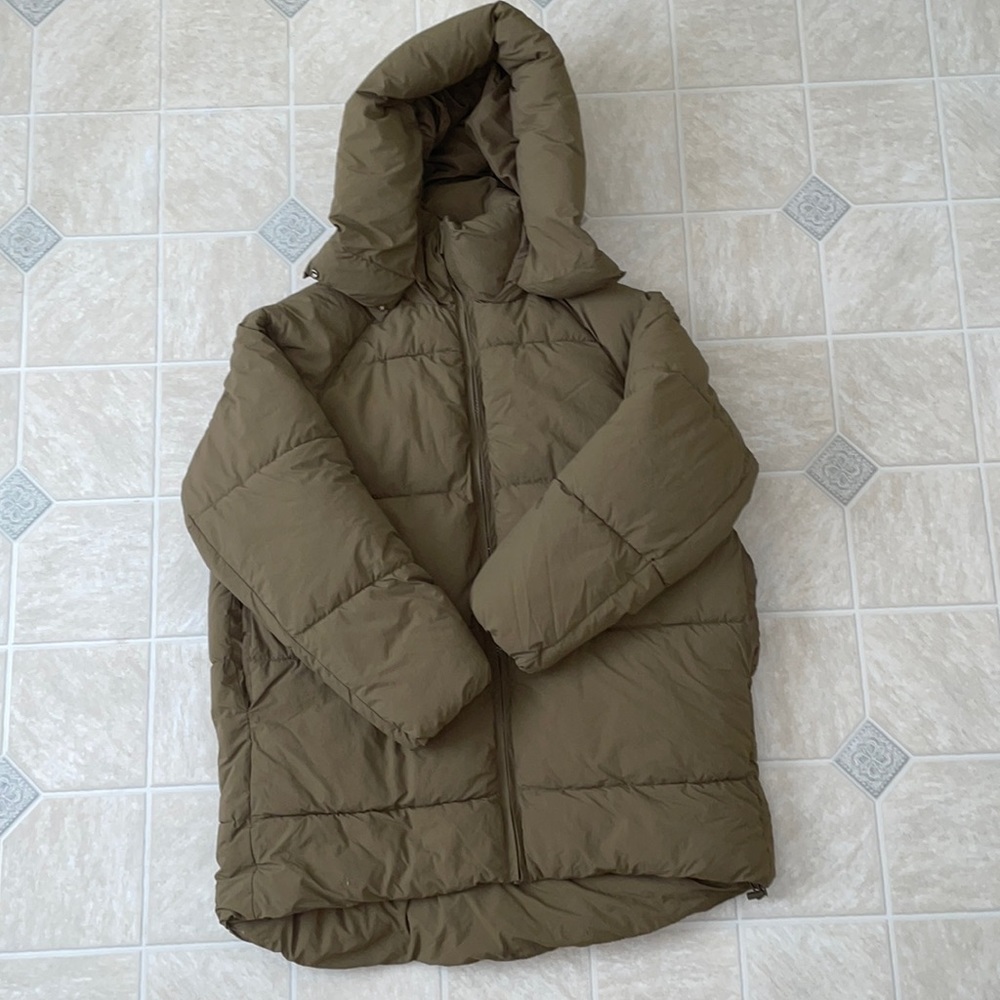 Zara Olive Green Puffer Jacket